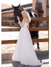 Long Sleeves Ivory Lace Chiffon Classic Wedding Dress
